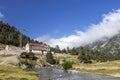 Wallon Marcadau mountain refuge under construction, located in the most beautiful valley in the Pyrenees, Europe Royalty Free Stock Photo