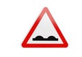 Caution ahead bumpy road sign warning drivers of uneven surface Royalty Free Stock Photo