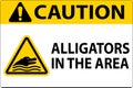 Caution Alligators In The Area Sign Royalty Free Stock Photo