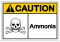 Caution Ammonia Symbol Sign, Vector Illustration, Isolate On White Background Label .EPS10