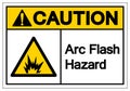 Caution Arc Flash Hazard Symbol Sign, Vector Illustration, Isolate On White Background Label .EPS10 Royalty Free Stock Photo