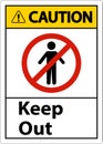 Caution Area Keep Out Sign On White Background
