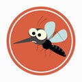 Caution area with mosquitoes icon design vector