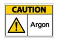 Caution Argon Symbol Sign Isolate On White Background,Vector Illustration