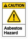 Caution Asbestos Hazard Symbol Sign On White Background