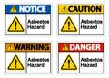 Caution Asbestos Hazard Symbol Sign On White Background