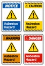 Caution Asbestos Hazard Symbol Sign On White Background