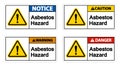 Caution Asbestos Hazard Symbol Sign On White Background