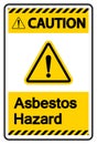 Caution Asbestos Hazard Symbol Sign On White Background