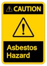 Caution Asbestos Hazard Symbol Sign On White Background