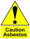 Caution asbestos sign