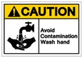 Caution Avoid Contamination Wash Hand Symbol Sign, Vector Illustration, Isolate On White Background Label. EPS10