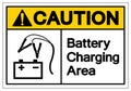 Caution Battery Charging Area Symbol Sign, Vector Illustration, Isolate On White Background Label .EPS10