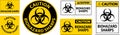 Caution Biohazard Label, Biohazard Sharps