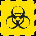 Caution biohazard sign, biological threat alert