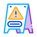 Caution Board Icon Vector Outline Illustration