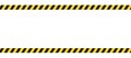 Caution border with diagonal stripes in black and yellow. Attention ribbon frame template. Danger crime tape mockup. Restricted