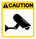 Caution CCTV Symbol Sign, Vector Illustration, Isolate On White Background Label .EPS10