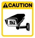 Caution CCTV Symbol Sign, Vector Illustration, Isolate On White Background Label .EPS10
