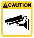 Caution CCTV Symbol Sign, Vector Illustration, Isolate On White Background Label .EPS10