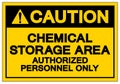 Caution Chemical Storage Area Authorized Personnel Only Symbol Sign, Vector Illustration, Isolate On White Background Label. EPS10 Royalty Free Stock Photo