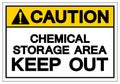 Caution Chemical Storage Area Keep Out Symbol Sign, Vector Illustration, Isolate On White Background Label. EPS10 Royalty Free Stock Photo