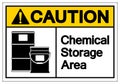 Caution Chemical Storage Area Symbol Sign ,Vector Illustration, Isolate On White Background Label. EPS10