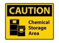 Caution Chemical Storage Symbol Sign Isolate on transparent Background,Vector Illustration