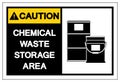 Caution Chemical Waste Storage Area Symbol Sign ,Vector Illustration, Isolate On White Background Label. EPS10 Royalty Free Stock Photo
