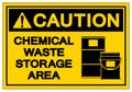 Caution Chemical Waste Storage Area Symbol Sign, Vector Illustration, Isolated On White Background Label .EPS10