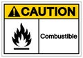 Caution Combustible Symbol Sign, Vector Illustration, Isolate On White Background Label. EPS10