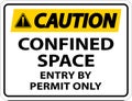 Caution Confined Space Entry By Permit Only Sign