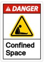 Caution Confined Space Symbol Sign Isolated On White Background