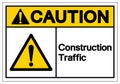 Caution Construction Traffic Symbol Sign, Vector Illustration, Isolate On White Background Label. EPS10 Royalty Free Stock Photo