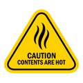 Caution contents are hot vector sign Royalty Free Stock Photo