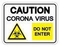 Caution Coronavirus Virus COVID-19 Do Not Enter Symbol Sign  Vector Illustration  Isolate On White Background Label. EPS10 Royalty Free Stock Photo