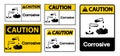 Caution Corrosive Symbol Sign Isolate On White Background,Vector Illustration EPS.10 Royalty Free Stock Photo