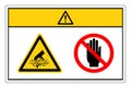 Caution Cutting Of Finger Do Not Touch Symbol Sign, Vector Illustration, Isolate On White Background Label. EPS10