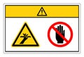 Caution Cutting of Fingers Do Not Touch Symbol Sign, Vector Illustration, Isolate On White Background Label. EPS10