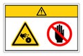 Caution Cutting Hand Do Not Touch Symbol Sign, Vector Illustration, Isolate On White Background Label. EPS10