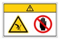 Caution Cutting Hazard Do Not Touch Symbol Sign, Vector Illustration, Isolate On White Background Label. EPS10