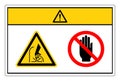 Caution Cutting Hazard Do Not Touch Symbol Sign, Vector Illustration, Isolate On White Background Label. EPS10