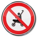 Caution and danger for stroller