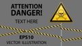 Caution - danger Warning sign safety. Poisonous and hazardous substances. Mortal danger - poison. yellow triangle with black image