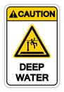 Caution Deep Water Symbol Sign, Vector Illustration, Isolate On White Background Label. EPS10 Royalty Free Stock Photo