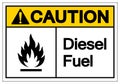 Caution Diesel Fuel Symbol Sign, Vector Illustration, Isolate On White Background Label. EPS10 Royalty Free Stock Photo