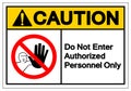 Caution Do Not Enter Authorized Personnel Only Symbol Sign ,Vector Illustration, Isolate On White Background Label .EPS10 Royalty Free Stock Photo