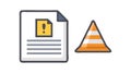 Caution Document Icon: Safety Information & Alerts, vector design Generative AI Royalty Free Stock Photo
