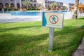 Caution. Don't Step or Walk on The Grass sign Royalty Free Stock Photo