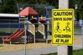 Caution Drive Slow Playground